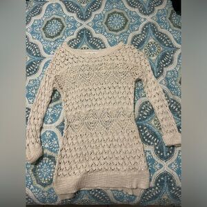 Pink Rose XS White Knit Top